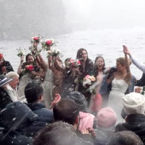 Ali And Maury's Snowstorm Wedding, Fallen Leaf Lake California by Lawrence Bridges