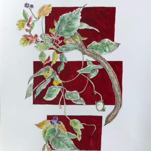 Bouquet with Tamarind on Crimson by Laurie Batter