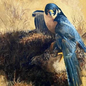 Peregrine Falcon on Pheasant by Roger Gathman