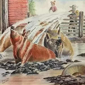 Grandpa's Farm-Filling the Pig Pond by Michele Walsh Gorres