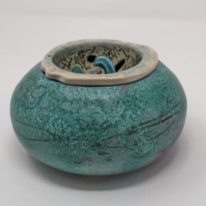 Stacked Landscape Vessel With Waveforms by Sue Kase