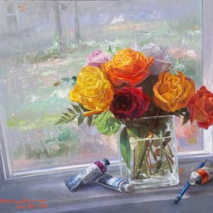 Roses - Oil on Canvas by Ricky Montilla