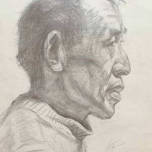 Wise Man - Black and White Sketch by Sijia Zhu
