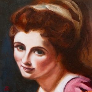 The portrait in oil of Emma, Lady Hamilton, after George Romney by André Romijn 