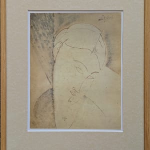 Portrait of woman with pendant, after Modigliani by Amedeo Modigliani
