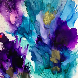 Turquoise and Violet Blooms by Diana Riukas