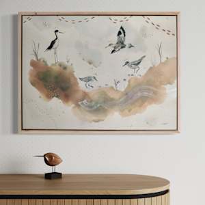 Sandpipers Canvas Print by Alicia Hauff Studio 