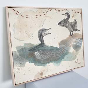 Double Crested Cormorant, Prehistoric Diver by Alicia Hauff Studio 