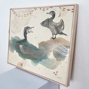 Double Crested Cormorant, Prehistoric Diver by Alicia Hauff Studio 