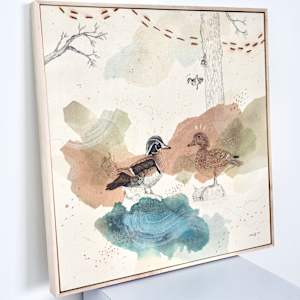 Wood Duck, Colorful Climbers by Alicia Hauff Studio 