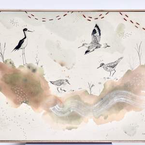 "Sandpipers, One Foot on Land, the Other in Water" by Alicia Hauff Studio