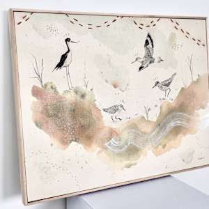 "Sandpipers, One Foot on Land, the Other in Water" by Alicia Hauff Studio 