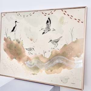 "Sandpipers, One Foot on Land, the Other in Water" by Alicia Hauff Studio 