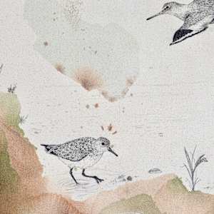 "Sandpipers, One Foot on Land, the Other in Water" by Alicia Hauff Studio 