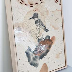 Belted Kingfisher, Dive, Rattle and Roll by Alicia Hauff Studio 
