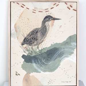 Green Heron, Luring at the Water's Edge by Alicia Hauff Studio