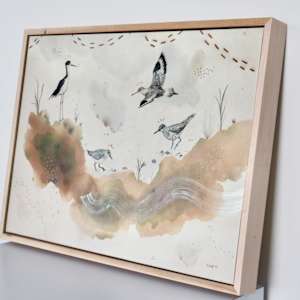 Sandpipers Canvas Print by Alicia Hauff Studio 