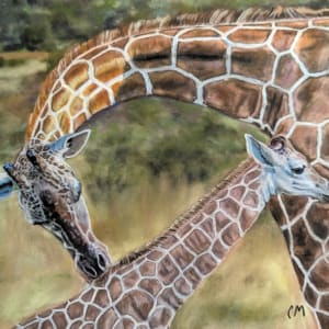 Giraffe and calf by Carol Motsinger