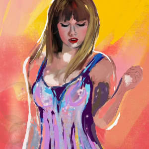 Taylor Swift 1 (Digital Portraits) by Eileen Backman