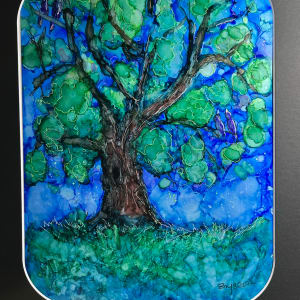 Night Tree in Alcohol Ink