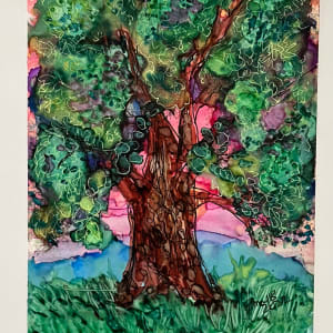 Spring Tree Abstract  in Alcohol Ink by Eileen Backman