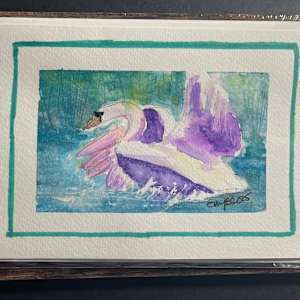 Swan (Greeting Card and Frame) by Eileen Backman