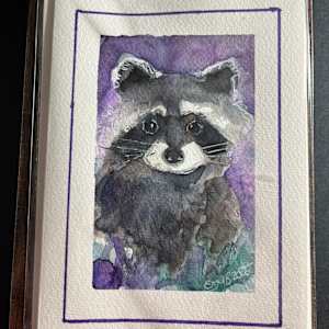 Racoon (Greeting Card and Frame) by Eileen Backman