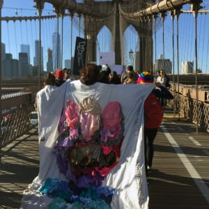Arpillera Americanx * Cunt Quilt (Power) Cunt Congress by Coralina Rodriguez Meyer  Image: Racial Justice March across the Brooklyn Bridge NYC 10/01/2017
