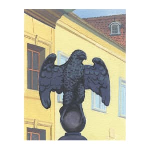 Alighting in the morning, Bamberg Eagle, Germany (sale) by MaryEllen Hackett, Image 1.