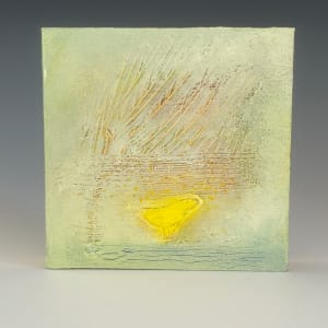 Yellow Bird / Meadow by Barbara Mayfield  Image: Oil on canvas mounted on birchwood panel.