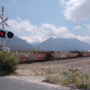 Train In Motion by Aurora Hernandez De Lopez