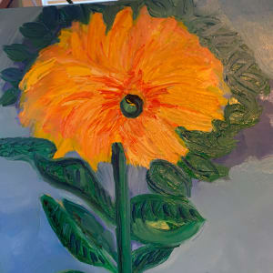 Springtime Flowers by Janet Borders  Image: This shows my process it’s eventually blue but it started out violet 