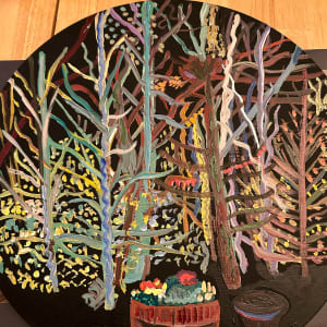 Night watch by Janet Borders  Image: 16 inch circle ⭕️ painting 