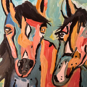 Two Horses 🐎 in Santa Fe New Mexico by Janet Borders 