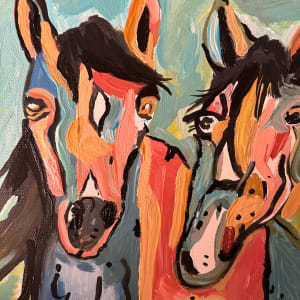 Two Horses 🐎 in Santa Fe New Mexico by Janet Borders 