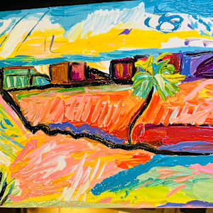 Durango Colorado by Janet Borders  Image: First I draw my idea then I redraw it into a canvas. This was done 1-4-2025 