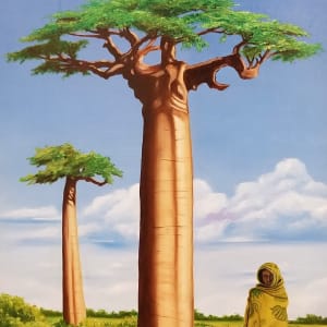 Baobab Tree with Young Woman by Rick Seguso