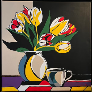 Black Coffee and Tulips by Julie Drane
