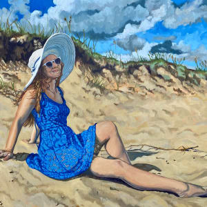 Linda in a Blue Dress by Caleb Mathews