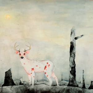 Piebald Buck In Ashes by Michael McAteer
