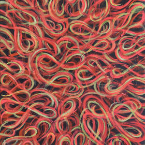 Neutral Red Yellow and Black Figure-Eights by Michael Morgan
