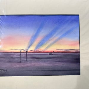 Hudson Shrimpers  Image: The sun was dipping behid clouds that sent shadows and rays accross the evening sky as we sipped our beverage and waited for our table.