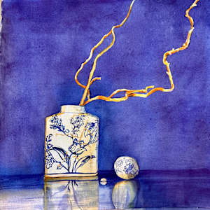 Beauty in Brokenness Kintsugi Shoulder Vase by Theresia McInnis  Image: 16x16 Watercolor