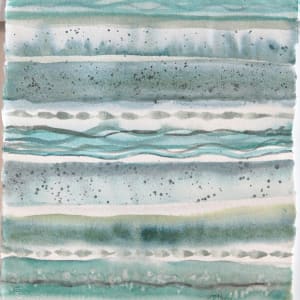 September Beach Abstract by Theresia McInnis  Image: Beautiful Emerald Coast watercolors dance across the page in this relaxing composition.