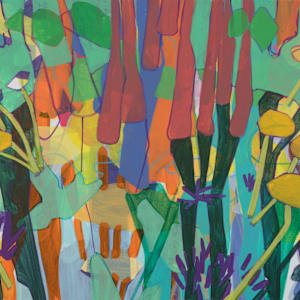 Big Cypress, 2023 by Eric Reinemann  Image: Element 10- Cypress Dome With Yellow Flowers, 22x30, acrylic on paper, 2023