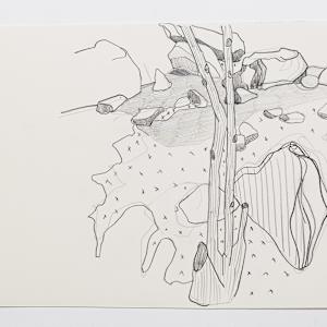 Cascade 23 by Eric Reinemann  Image: Element 4, 9x14, graphite on paper