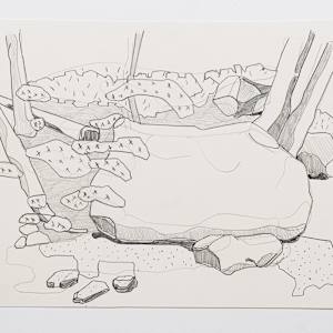 Cascade 23 by Eric Reinemann  Image: Element 5, 9x14,  graphite on paper