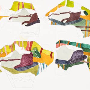 Four Rocks, triptych by Eric Reinemann  Image: Element 3- 15x20, watercolor and graphite on paper, 2021