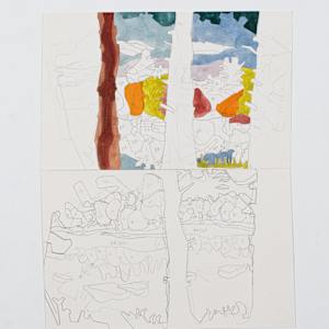 Mauserts Pond, diptych by Eric Reinemann  Image: Mauserts Pond, stacked diptych, 20.5x16.5