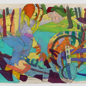 Timeline by Eric Reinemann  Image: Element 1- Backyard A, 22x30, acrylic and charcoal on paper